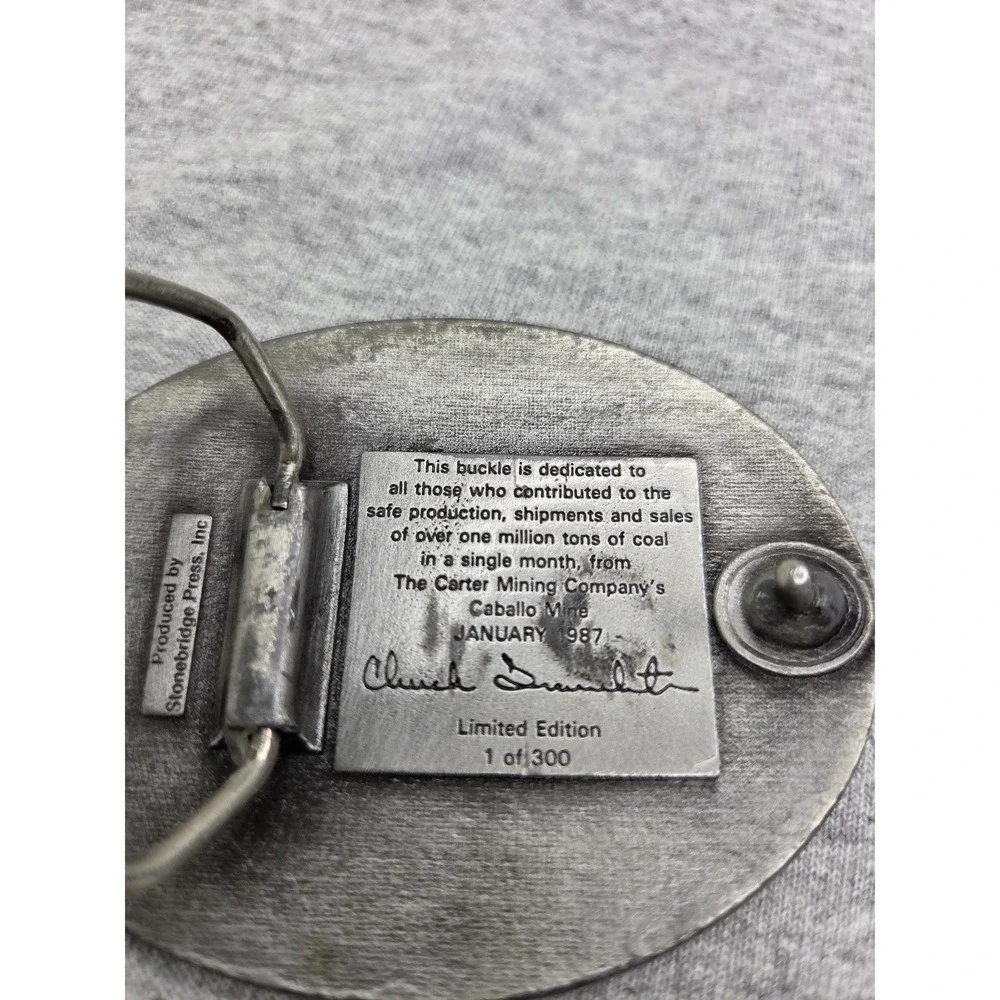 1 of 300 Carter Mining Co One Million Coal Ton 1987 Buckle Rare